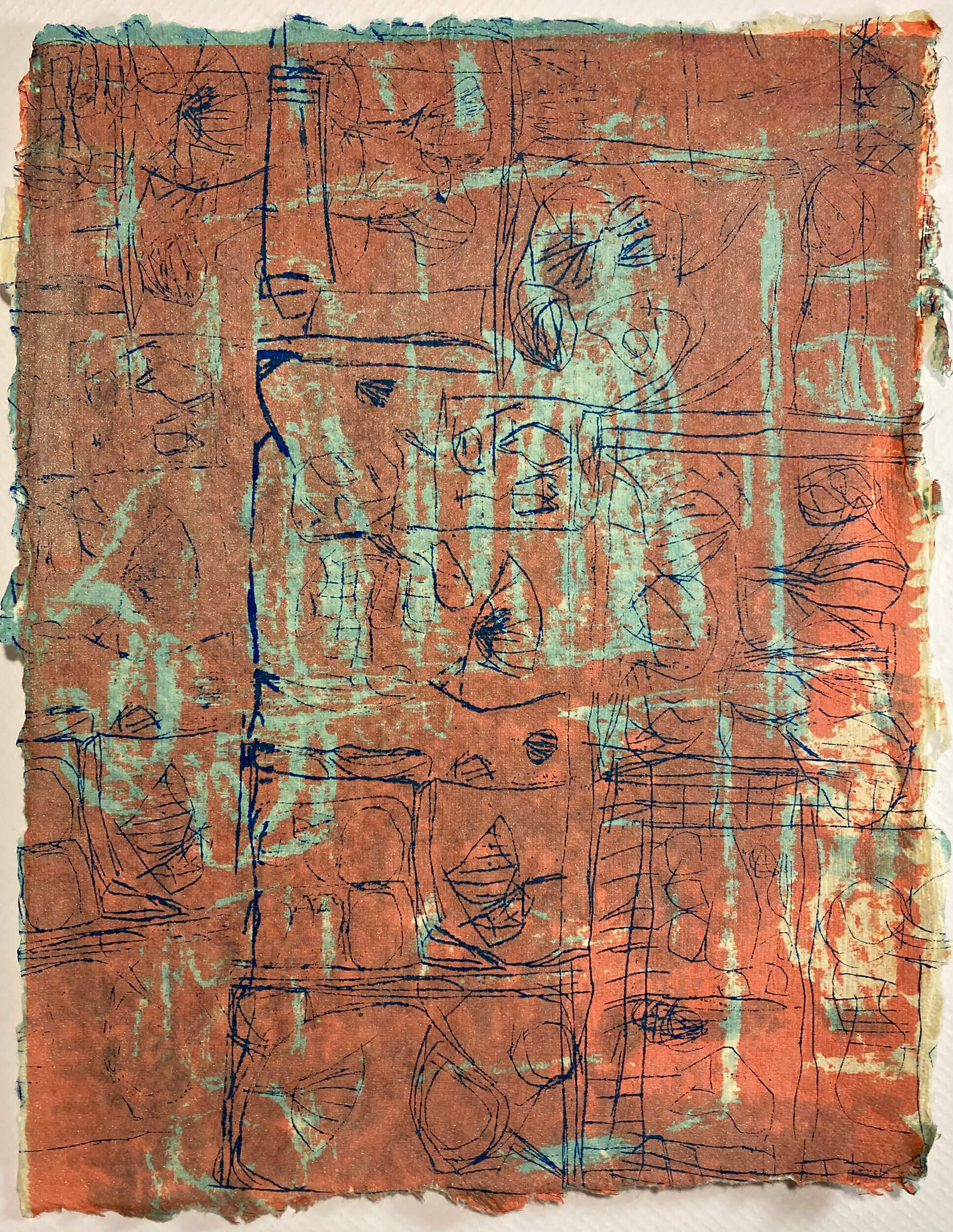 Robert Shreefter, Three twins falling 5, silkscreen print