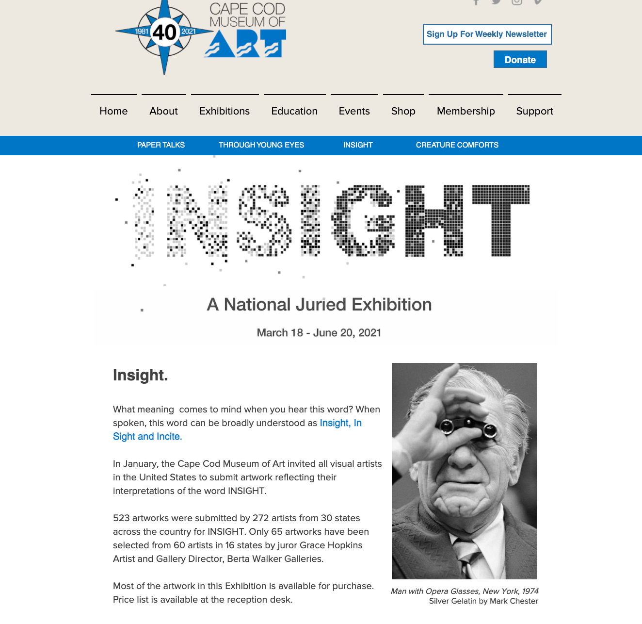 Mark Brennan at Cape Cod Museum of Art's INSIGHT Exhibition